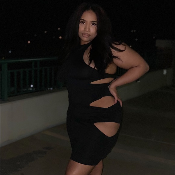 Fashion nova show off midi dress size 1X in black - Picture 2 of 3